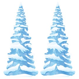 Beistle 2 Piece 6' 6" x 3' 0.25" Cardboard Winter Wonderland Prom Decorations, Snowy Tree Photo Props, Christmas Party Décor