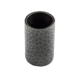 TableCraft 10739 Sugar Tube Holder, 1-7/8" Dia. x 2-3/4"H, Round, Crackle Pattern, Aluminum, Black Powder Coated Finish, 12 Each per case