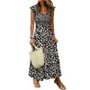 ANRABESS Womens Summer Sleeveless Maxi Dress Square Neck Smocked Boho