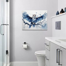 Owl Wall Art Owl Pictures Wall Decor Canvas Print Painting Home Decoration Artwork For Living Room Office Bedroom Bathroom Framed 12"X16"
