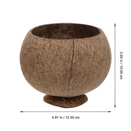 Holibanna 4pcs Natural Coconut Shell Cups Coconut Bowls Hawaiian Theme Luau Party Cups Supplies Tiki Decorations for Beach Cocktail Drinking Salad Ice Cream