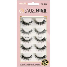 Republic Cosmetics - 3D FAUX MINK Un paquete con 5 pares de pestañas postizas (A5-010)