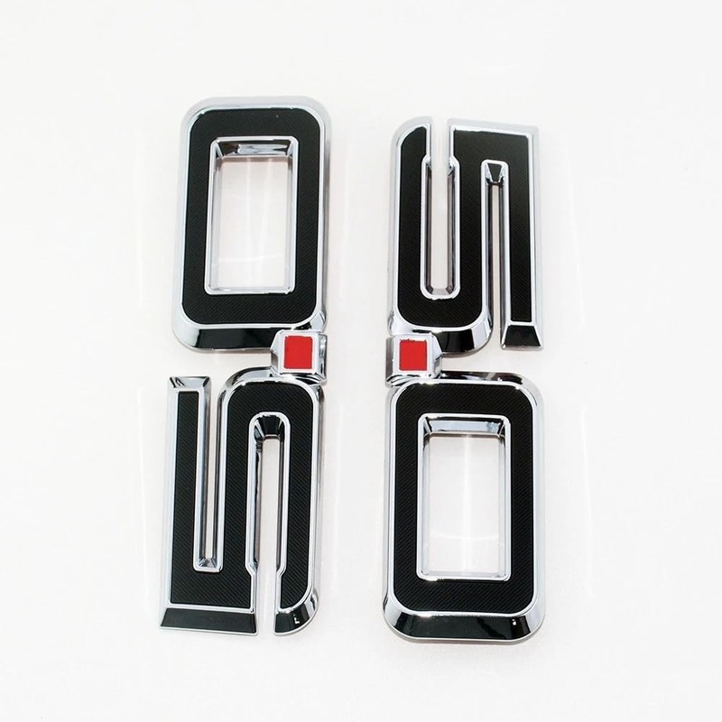 Pair Set 5.0 Letters Door Side Emblems 3D Badge Replacement