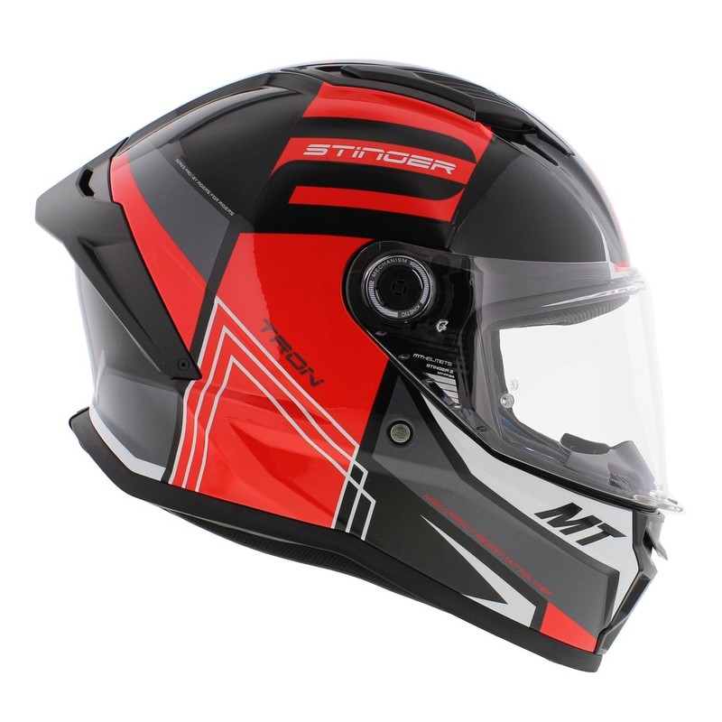 MT Stinger 2 full face helmet Tron gloss black red