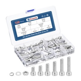 Kozelo 120pcs M6 Socket Head Cap Screws Bolts Nuts Assortment Kit - [M6x10/12/16/20/25/30mm] 304 Stainless Steel Allen Socket Drive for 3D Printer