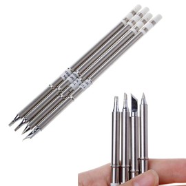 FEITA Soldering Iron Tips T12 Electrical Solder Tip Kits for Micro Electric Soldering Station, Small Pencil Soldering Iron, Mini Solder Pen Accessory (T15-K/B/BC2/D24 4Pcs)