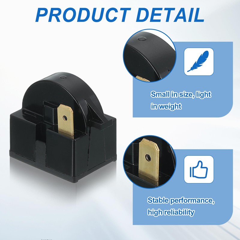 sourcing map 2pcs PTC Refrigerator Starter Relay, 4.7 Ohm 3