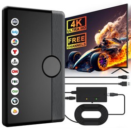 TV Antenna Indoor Outdoor 2026 for Smart/Old TV for Long Range 360° Reception and Local Channels Digital HD Antenna with Amplifier Signal Booster Supports 8K 4K 1080p - 26.2 ft HDTV Coax Cable