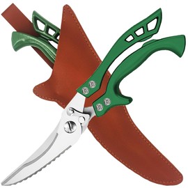 Poultry Shears Heavy Duty by ANDONG,All-Purpose Kitchen Scissors for Food,Heavy Duty Kitchen Shears for Food,Chicken Shears,Spatchcock Shears,Green