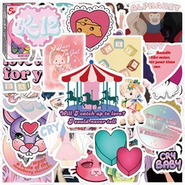 BDSHUNBF 100 Pack Melanie Martinez Sticker, Pop Singer Decal, Scrapbook Stickers, Music Stickers, Aesthetic Stickers for Water Bottles, Book, Skateboard, Laptop, Guitar, Suitcase