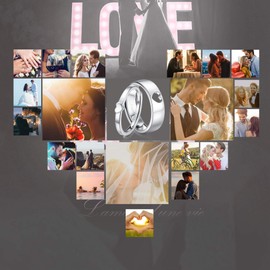 Sanfenly Men Women 925 Sterling Silver Ring Carven I Love You Couple/Lovers Eternity Engagement Promise Adjustable Ring Anniversary Wedding Band Rings Jewellery Gift