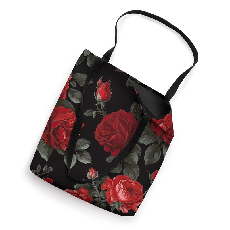 Red Roses, Vintage Flower Art Tote Bag