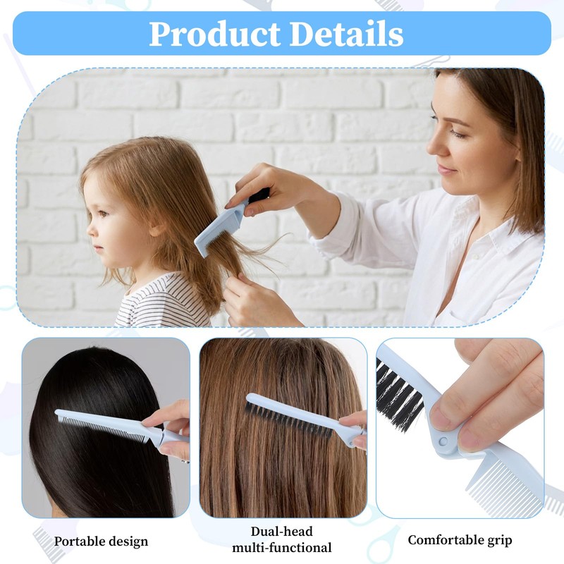 Nogeqi 2 PCS Double Teeth Folding Comb Foldable Comb with