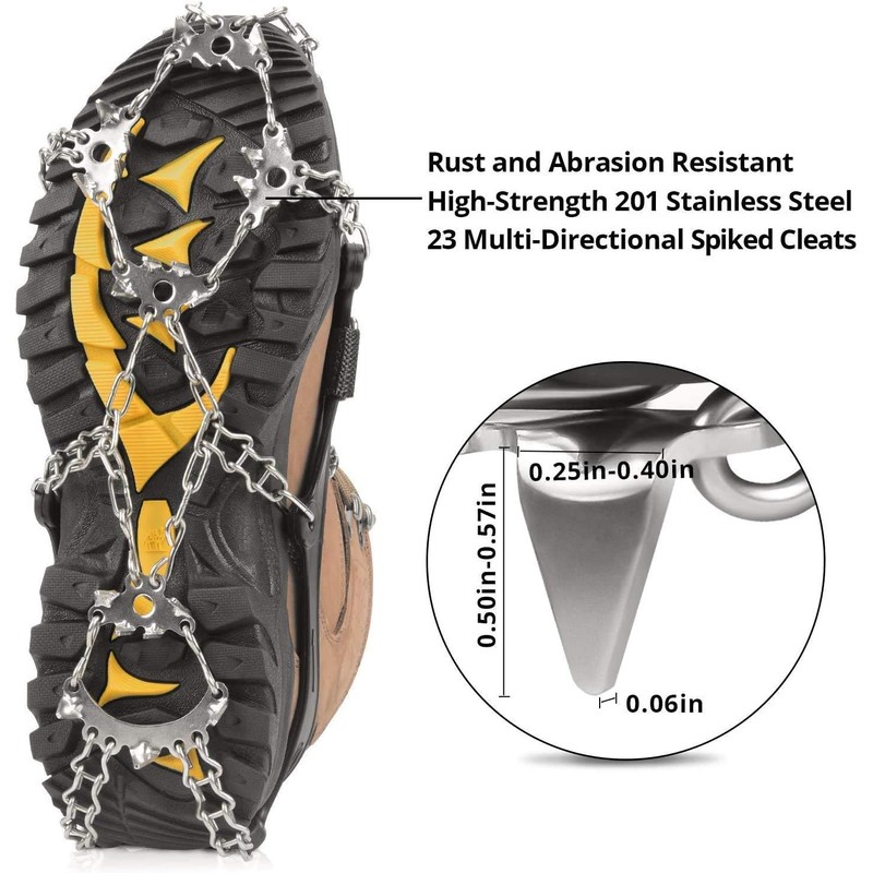 WardWolf Crampons for Hiking Boots 23 Spikes Crampons Ice Snow