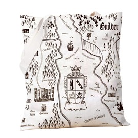 PXTIDY Princess Bride Classic Movie Story Map Canvas Tote Bag Movie Merchandise Princess Fan Bride Gifts Princess Lover Gift