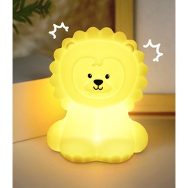 Cexovo Nachtlicht Wiederaufladbar,Nachtlampe kinder,mit 9 Farben und Timer,Nachttischlampe Kinder,Löwennachtlicht Lampe, Baby Stilllicht Dimmbar,Touch Portable LED Silikon Lampe für Kinderzimmer