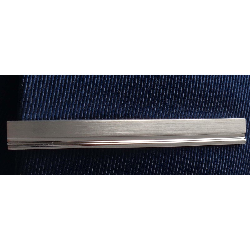 Tie Clip Short 5.8 cm Silver Matte Shiny Including Gift