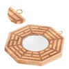GLOGLOW Bagua Mirror, 4Inch Wooden Concave Mirror Traditional Chinese Feng