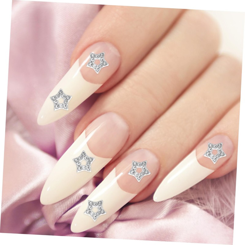 Outanaya 10pcs Star Shape Rhinestone Nail Charms Versatile Nail Decors