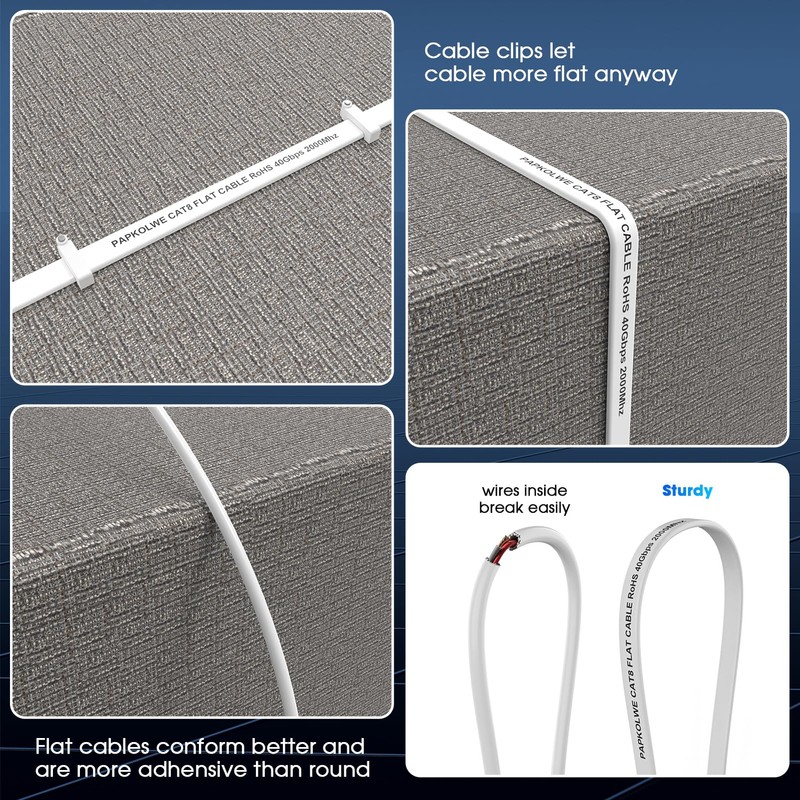 Cable Ethernet Cat 8 de 6 metros, cable de red
