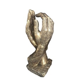 Large Bronze Hands Sculpture Wedding Present Marriage Proposal Life-Size 26cm /10 inch 830 gms (Antique-Gold)