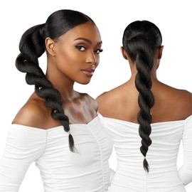 Sensationnel Lulu pony wrap hairextensions- 9 high heat synthetic yaki pony tail or up do hair wig piece (SM2/27)
