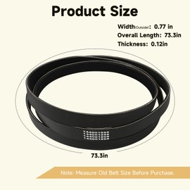 LEYURISE Dryer Belt 73” RV Drive Belt Compatible With Ariston Hotpoint Splendide RV dryer TVM63XNA Replace#: 144001958 9PHE 1860