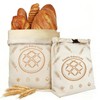 2 Pack Beeswax Bread Bags for Sourdough, Reusable 13"×17" Cotton