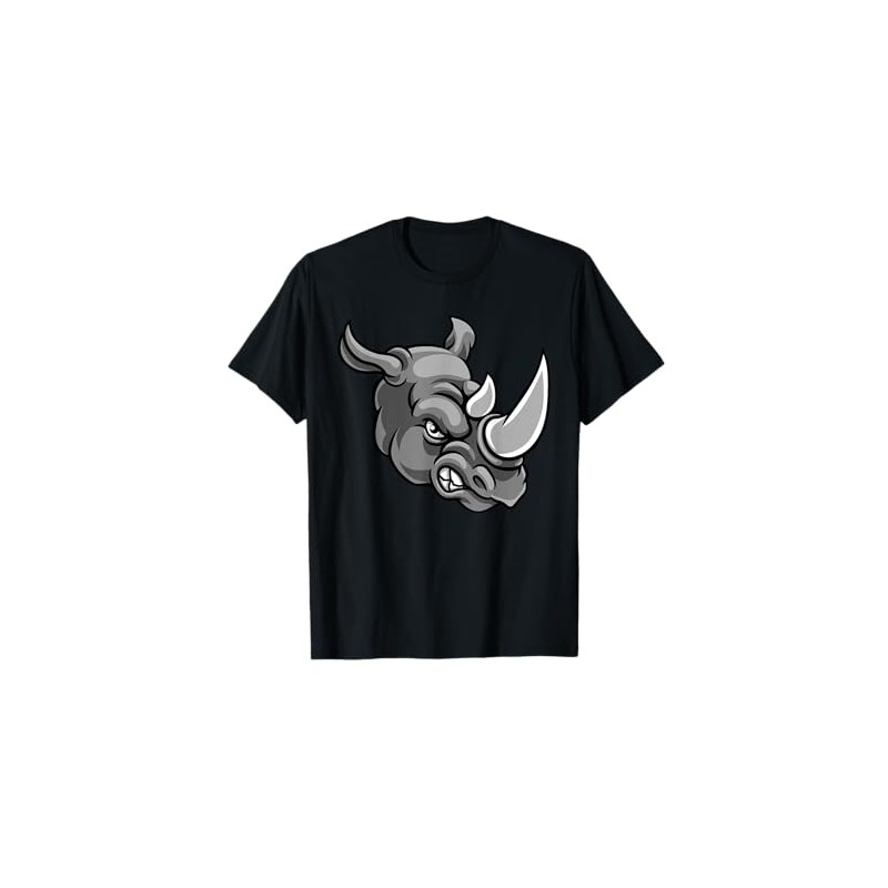 Rhino Angry Cartoon Character T-Shirt