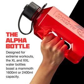Alpha Designs | Water Bottle 1.6l | 1 Litre Water Bottle | Large Water Jug | BPA Free & Leakproof | For Men, Sports, Gym & Travel | Red