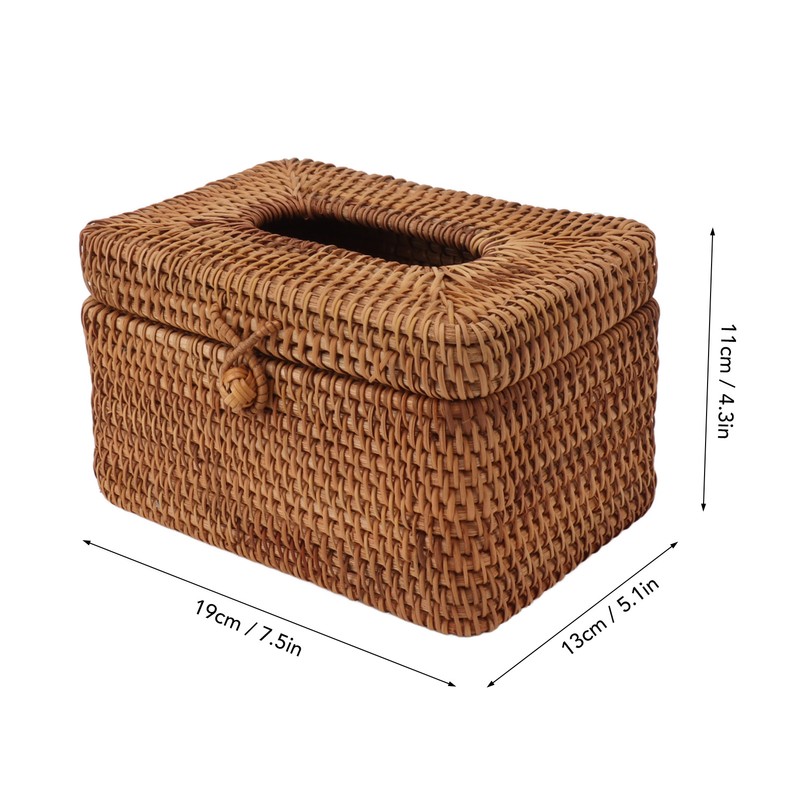 Rectangular Rattan Tissue Box Cover Rattan Woven Tissue Box Holder