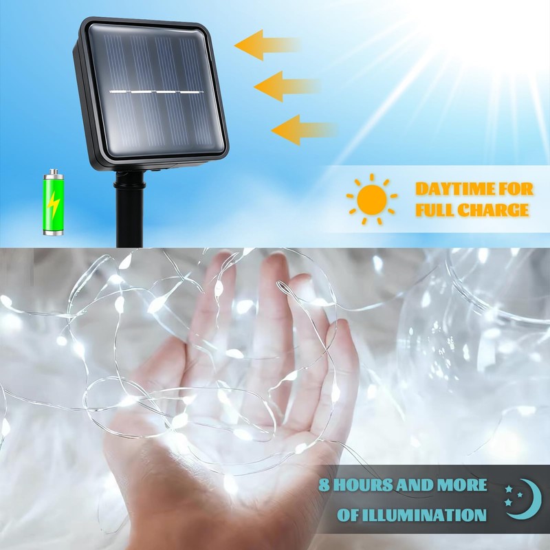 Paqisun 4 Pack Solar String Lights Outdoor, Total 160FT 400LED