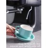 Sweese 405.402 Porcelain Stackable Espresso Cups with Saucers and Metal