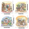 4 Sets 3D Fun Mini House Scene Stickers with Tweezers