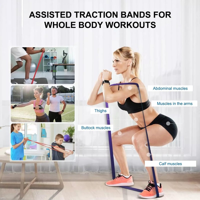 Exercise Resistance Bands, 4 Pack Exercise Bands, Leg Resistance Band