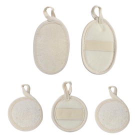 5 Stück Gesicht Peeling Luffa Schwamm Pads, 100% Natural Luffa Sponge, Natürliche Luffa Dusch Schwamm & Loofa-Pad Scrubber, Loofah Körperbürste Wäscher für Damen Herren Bad SPA