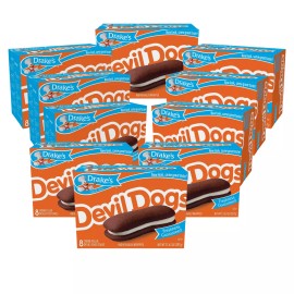 Drake's Devil Dogs, 10 Boxes of Creme-Filled Devils Food Chocolate Snack Cakes