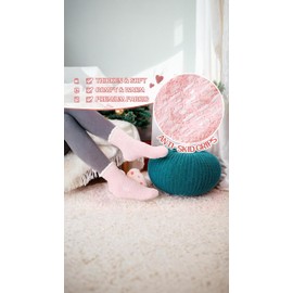 Honwor Women's Non-Slip Fluffy Socks | Cozy Slipper Socks for Home, Hospital, Spa | Soft & Comfortable | White, Pink, Denim Blue(3 Pcs)