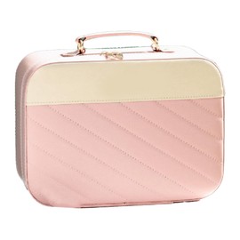 Makeup Case Large Capacity PU Leather Waterproof Portable Cosmetic Box for Travel Daily Use Black