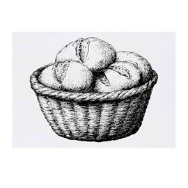 'Basket with Bread' Temporary Tattoo - Water Resistant, Skin-Safe, Non-Toxic Transfer (TO00082731)