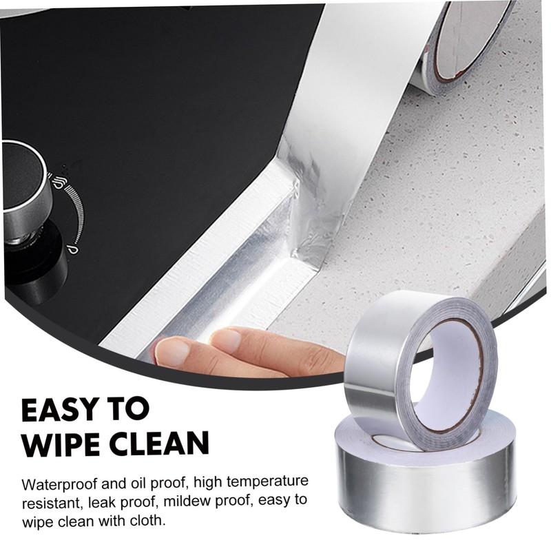 Ciieeo 2rolls Aluminum Foil Tape Set Heat Resistant Sealing Tape