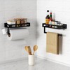 ZDDLOINP Spice Rack with Kitchen Roll Holder and Hook, Spice