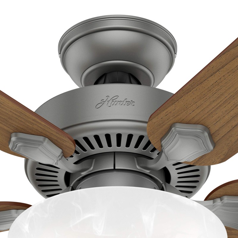 Hunter Fan 52 inch Traditional Matte Silver Indoor Ceiling Fan
