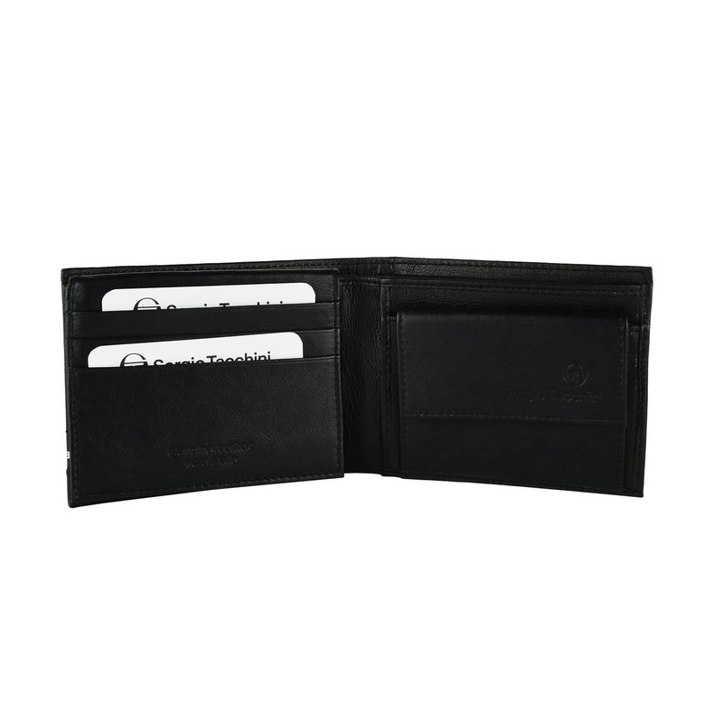 Sergio Tacchini Men's Wallet in Genuine Leather, Slim with Card