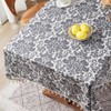 Tootop Boho Tablecloth Euro Floral Cotton Linen Gray Printed Tablecloth