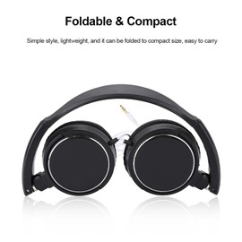 Foldable Head Mounted Headphone Mini Wired Headset Hands Compact Stereo HiFi Music Headset Support Rotatable Ear Cup Adjustable Headband Support TF Card