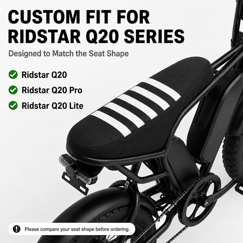 Ebike Seat Cover for Ridstar Q20/Q20 Pro, White Seat Cover
