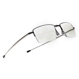 Multifocus + Folding Reading Glasses Readers Compact Unisex Glasses for Reading Case Included (Black, +1.0)