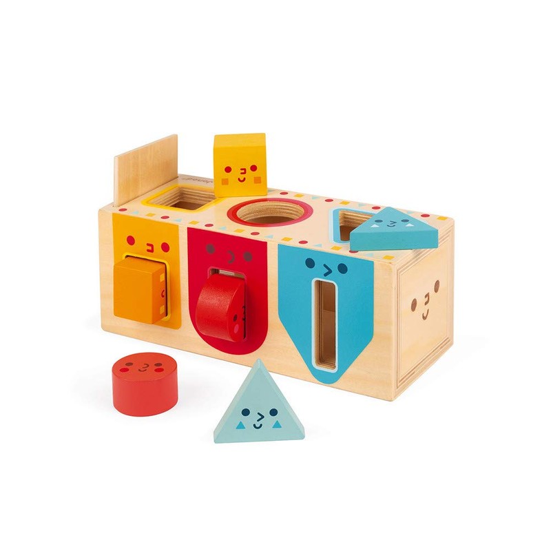 Janod Geometric Shapes 6 pc Wooden Sorting Box - Ages
