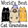 CafePress World's Best Cat Grandma Square Car Magnet, Magnetic Bumper